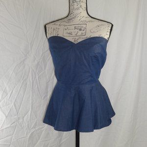 NY and Company  STRETCH Strapless Peplum Top